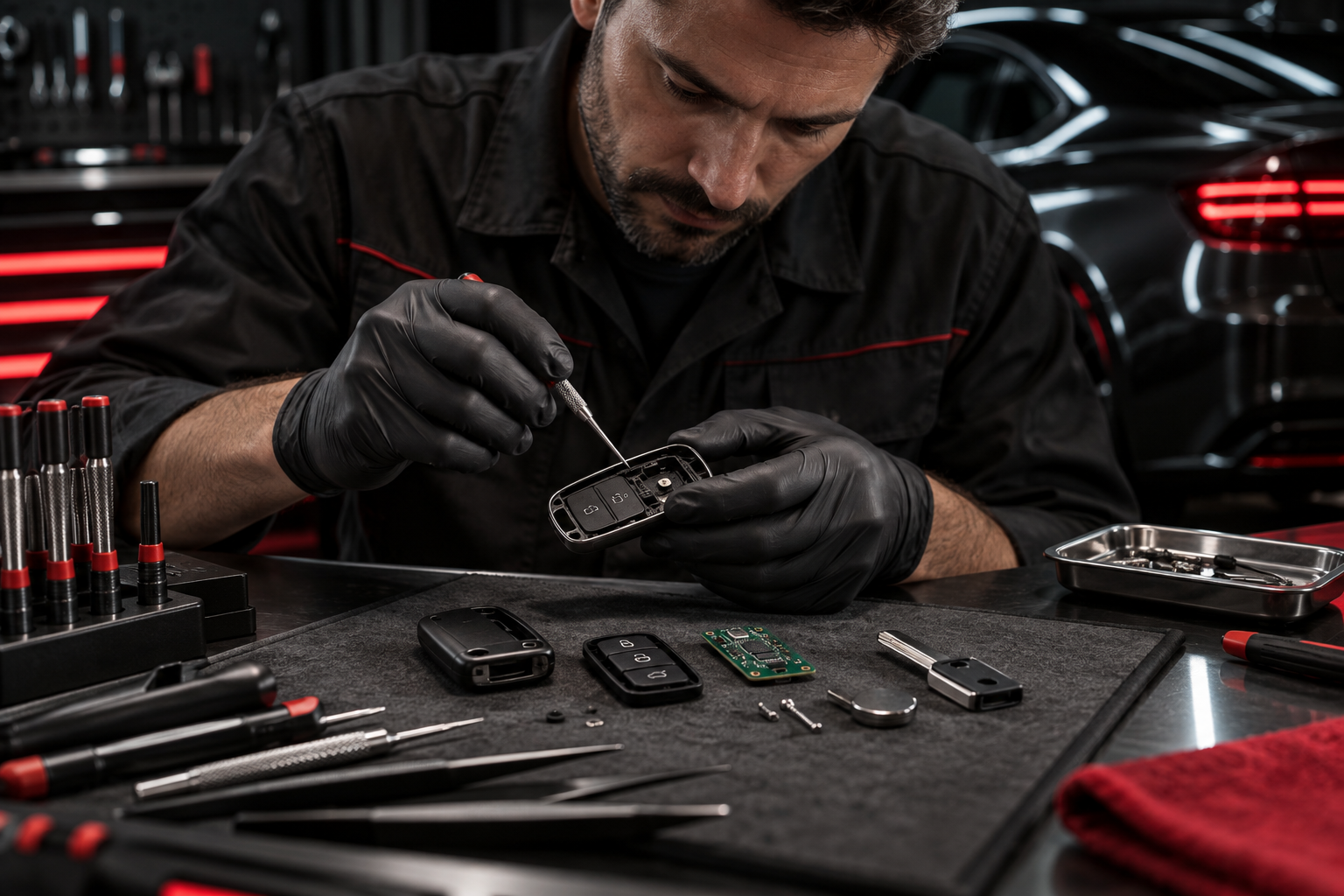 Reparo técnico de chave automotiva